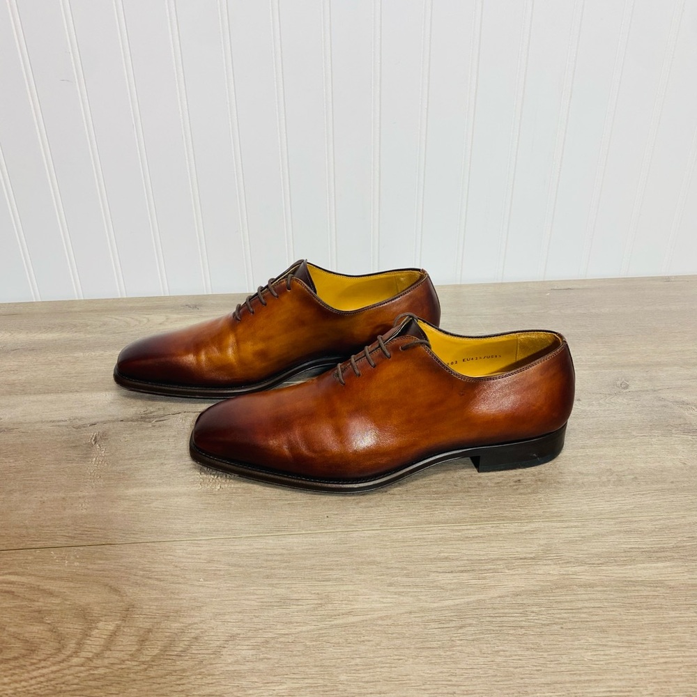 Magnanni Rich Brown Leather Oxfords - Picture 3 of 13